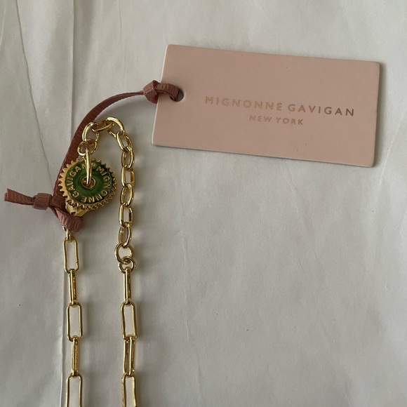 Mignonne Gavigan Coraline Necklace Goldtone Paperclip Chain Shells Pearl NEW - Picture 4 of 8